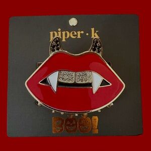 Piper K Red Lips‎ Vampire Hair Clip for Halloween NEW